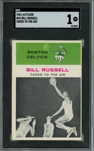 1961-62 Fleer Bill Russell #62 SGC 1 ROOKIE CARD RC