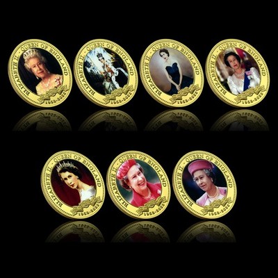 7 Teile/Set Queen Elizabeth II Platin Jubiläumsmünze Royal Portrait Sammlung Geschenk