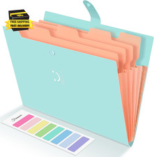 Accordion File Organizer, Letter Size, 5 Pocket Expanding File Folder, Cute File