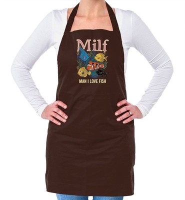 Man I Love Fish Funny - Unisex Adult Apron - MILF Fishing Fisherman Hobby Fisher
