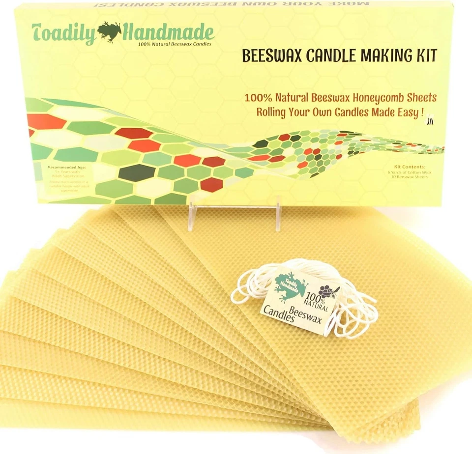 Complete Beeswax Candle Making Set – 10 Sheets & Cotton Wick for DIY Fun - Image 3 of 4