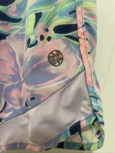 Lilly Pulitzer Luxletic 4" Ocean Trail Short Women's Elastic Waist Floral Sz M - Picture 2 of 8