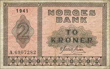 Norwegen / Norway P16a 2 Kronen 1941 (4)