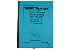 Thermal Dynamics CutMaster 50, 75, & 100 Plasma Cutter Operating Manual *988