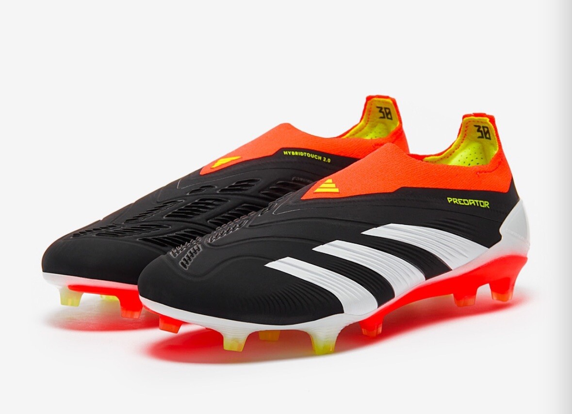 ⭐️ Predator 18.4 ブラック/オレンジ adidas Predator Elite LL Laceless FG Soccer Black Solar Red IE1805