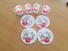 8 Piece Vintage Campbell Soup Playset 4 Plastic Trays and Mugs
