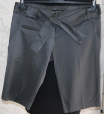 NEW ANNA RITA ITALY Cotton-Sateen Grey Knee-Length Trousers/Shorts IT42 W32/L12"