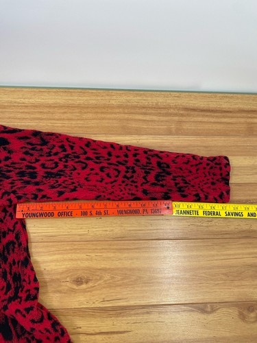 Chico's Red Black Leopard Print Boat Neck Shirt Top Pullover Long Sleeve XL 3 - Picture 11 of 11