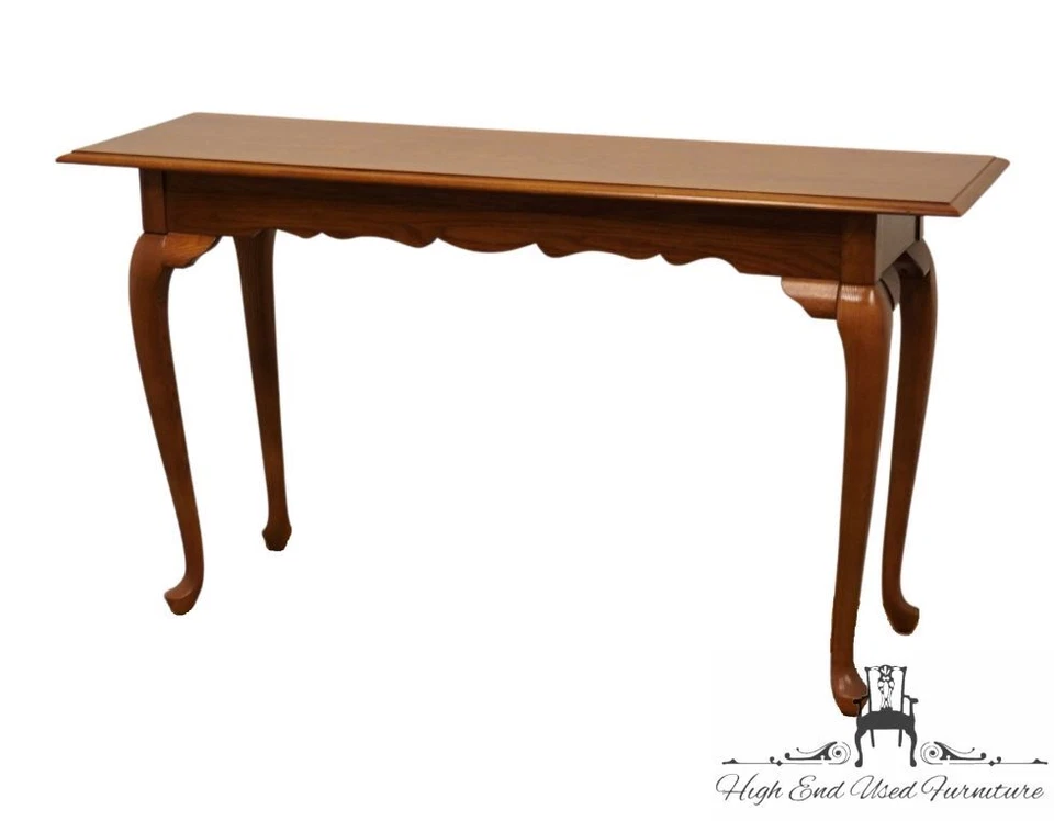 KINCAID FURNITURE Solid Oak Country French Style 52" Accent Sofa Table - Image 2 of 4