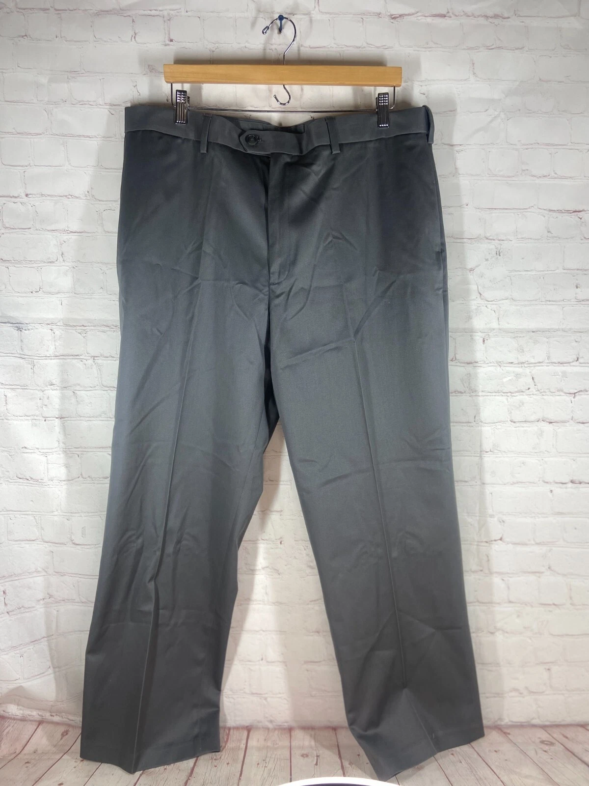 Perry Ellis Portfolio Premium Flex Twill Stretch Fabric Gray -Men's Slack 38