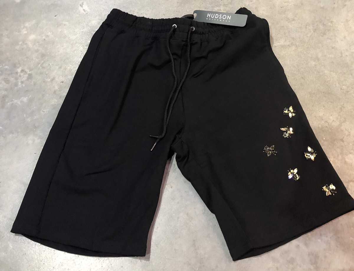 Short Sweat Hudson Noir Avec Logo Abeille - Taille XL, Coton, Neuf Avec étiquettes
