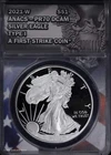 2021 W Proof $1 American Silver Eagle ANACS PR 70 DCAM