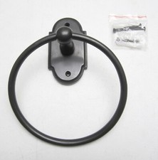 New Solid Bronze Towel Ring w/ Arched Plate, Heavy/Sand Casted Rejuvenation/RH