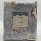 Beach Coastal Fabric Shower Curtain Shells Coral Gray Silver JC Penney 72x72"