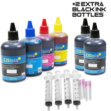 600ml Universal Premium Refill Ink Bottle for ALL PRINTERS  2 Extra Black Ink