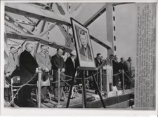 1963 Press Photo Gov. Matthew Welsh Dedicates Bridge to John F Kennedy