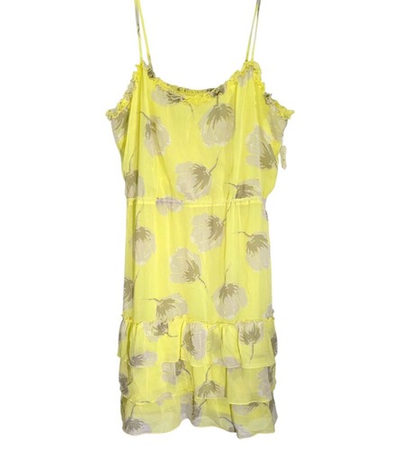 Old Navy XL Tall gelb Blumen Rüschen Camisole Kleid 100% Polyester Neu mit Etikett