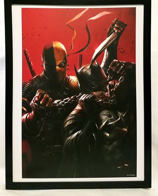 Batman vs Deathstroke by Francesco Mattina FRAMED 12x16 Art Print DC Comics Post