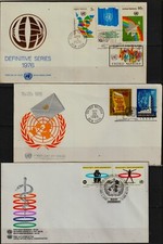 Nations Unies 3 enveloppes 1er jour ZY 3917 : sujets divers , voir descriptions