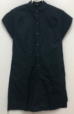 Madewell Women's Black Cotton Button Up Collered Shirt Dress - Lined - Size XS