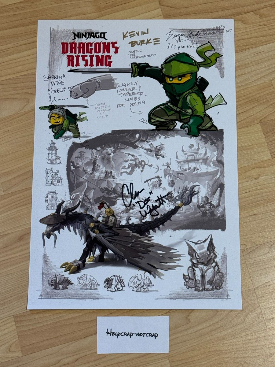 SDCC 2024 LEGO Ninjago Dragons Rising Signed Poster Voice Talent