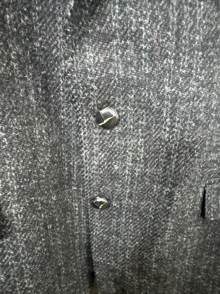 Abrigo Deportivo Blazer Harris Tweed Hombre 42L Alto Lana Gris Negro Foto 3 de 4