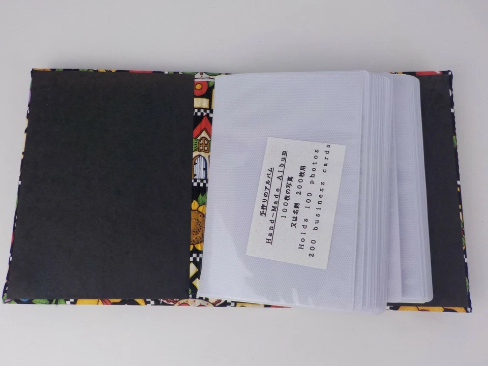 ÁLBUM DE FOTOS DE TELA RECICLADA ARTESANAL AMIGO DE LA FAMILIA 100 FOTOS 4X6 200 TARJETAS DE NEGOCIO Foto 4 de 4