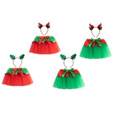 Kids Girls Christmas Costume Stage Mini Skirts Fancy Dress Up Tutu Skirt Tulle