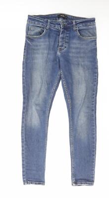 Schwarz Kupfer Damen Blau Baumwollmischung Skinny Jeans Größe W30 L27