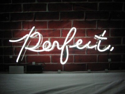 20''x8'' Perfect Text Acrylic Neon Sign Light Lamp Display Wall Room Gift QL