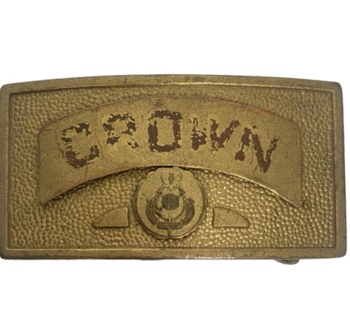 CROWN New Mexico Military Institute NMMI Brass Buckle College Seal Cambridge - Picture 1 of 11