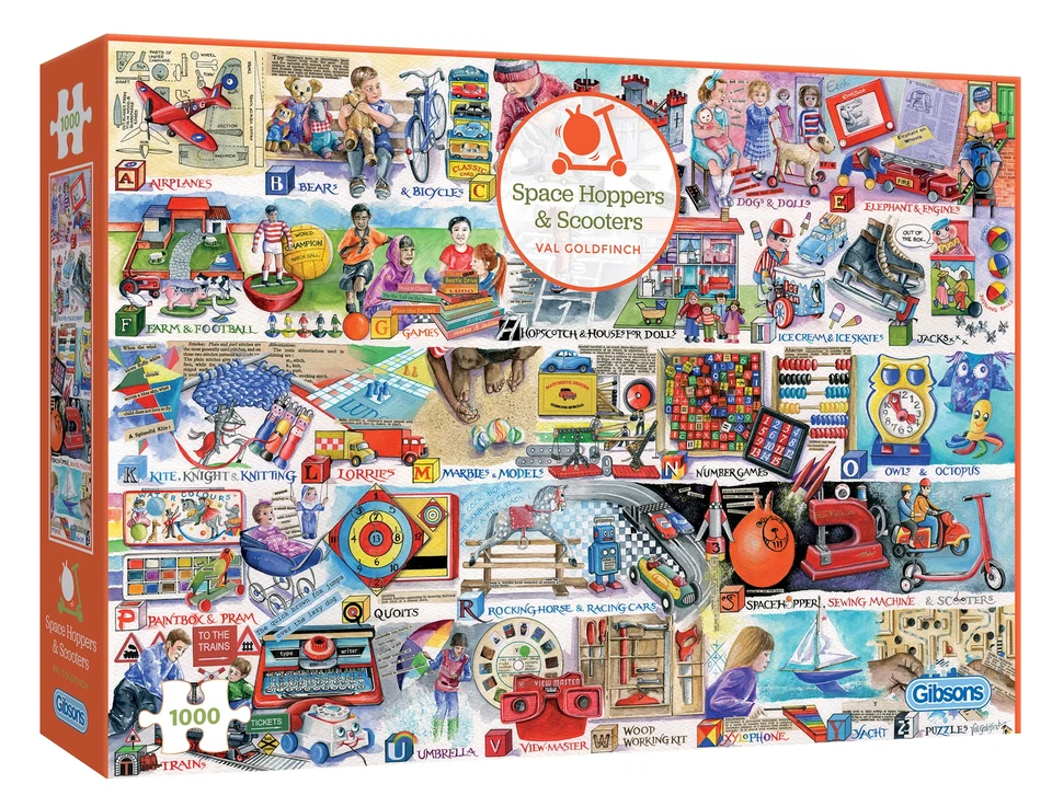 Gibsons Space Hoppers and Scooters 1000 Piece Jigsaw Puzzle for Adults - Gift - Image 1 of 4