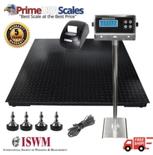5 Year Warranty 4x4 Floor Scale 48"x48" Stand & Printer 5,000 lb x 1 lb.