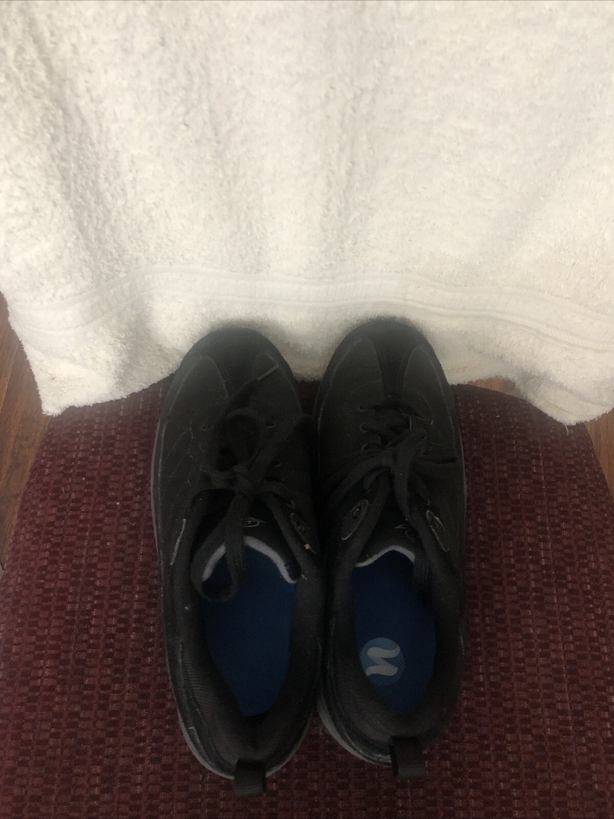 Easy Spirit Women Sneaker Shoes Shela Black Leather Lace Up Size 7 Medium