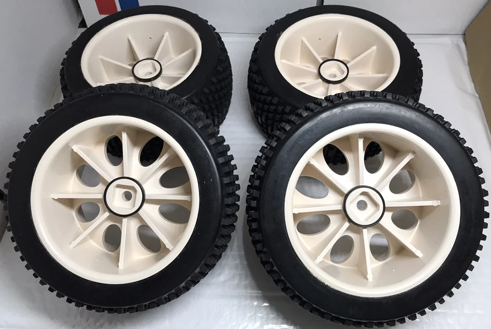 OFFROAD Tire Set 4PCS Square Drive For FG Smartech Nutech Duratrax Carson 1/5 RC - Image 4 of 4