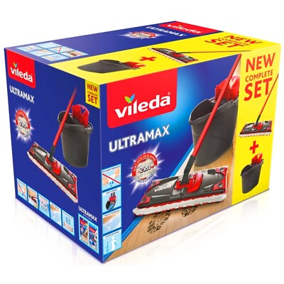 Wischmop Komplettset Vileda UltraMax mit Mikrofaser-Wischbezug Set Bodenwischer