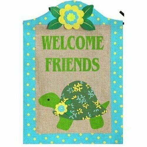 Schildkröte 13B3721 Immergrün Sackleinen Haus Flagge 28" x 44" - Bild 1 von 1