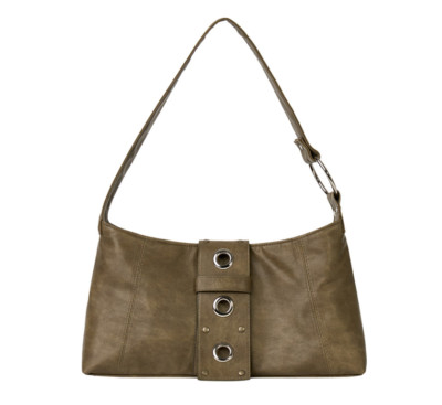 ■Hieta■ Nita Olive Green bag Hieta Nita Shoulder Bag Olive Green Faux Leather Handbag