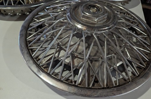Chevy Corvette 14" Wire Spoked Wheel Cover Hubcap Chevrolet Set - Picture 10 of 24