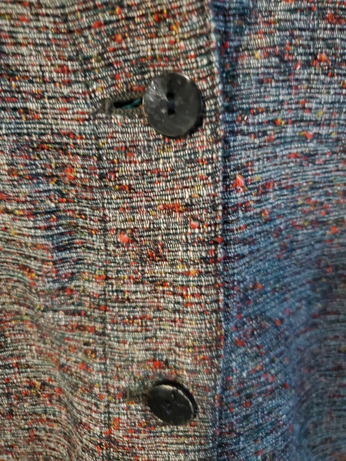 Chicos design silk blend button down jacket tweed… - image 6