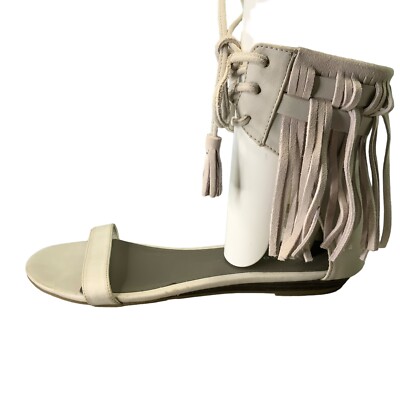 Very Volatile Aubrey Sandal Ankle Fringe Tassel Toe Strap Flat Size 10