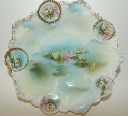 Set 4 R S Preussen Seerose reflektierend Medaillon Form Beere Dessertschalen - Bild 3 von 4