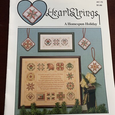 A Homespun Holiday Cross Stitch Leaflet by Heartstring Artist Collection AC-72