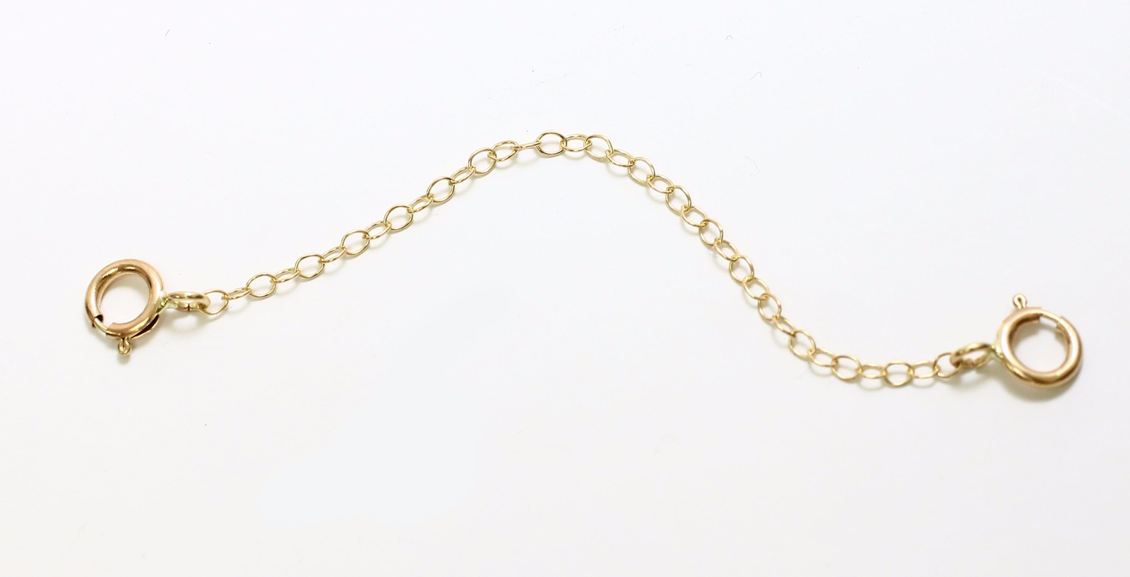 14K Solid White Gold Safety Chain - 1mm Extender For Necklaces & Bracelets