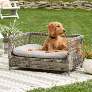 Wicker-Pet-Sofa-Raised-Bed-Furniture-Indoor-Outdoor-Medium