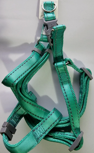 GOOD2GO Turquoise Adjustable Reflective Dog Harness Small 15″-24″ X 3/8″