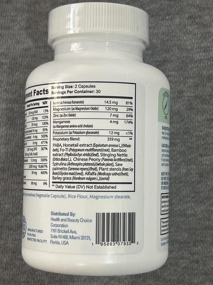 VITAL NUTRITIVE Vital Hair Complex - Vitaminas para el crecimiento del cabello para hombres y mujeres -... Foto 3 de 4