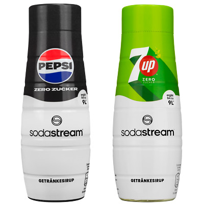 NEU Sodastream Sirup Set 2x440ml Pepsi Max 7UP Zero Zuckergetränk Konzentrat