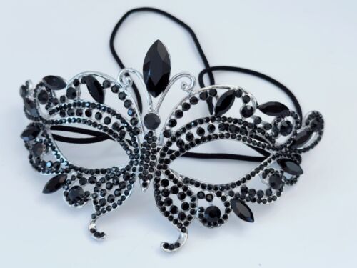 Women Metallic Crystal VENETIAN Masquerade Halloween Fancy Ball Face Eye Mask - Picture 21 of 31