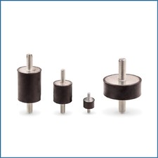 Gummipuffer Typ A &Oslash;6-200mm M3-M20 in Hart, Mittel oder Weich Gummi-Metall-Puffer